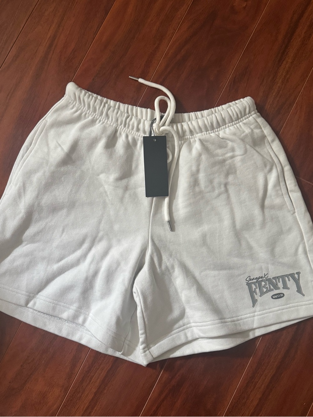 Fenty Beauty White Women's Drawstring Athletic Lounge Shorts